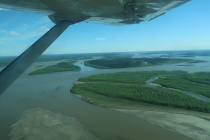 Anflug auf Fort Yukon mit Yukon River