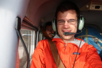 Selfie in Kirk's Cesna beim Aussetzungsflug