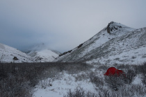 Camp im Schnee