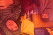Camp und Leben im Zelt bei -5 Grad