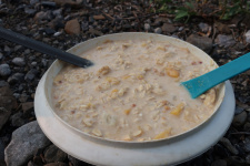 Taeglich gruesst das Oatmeal, angereichert mit Erdnuss-Butter