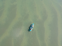 Rudern ueber Unterwasser-Sandduenen